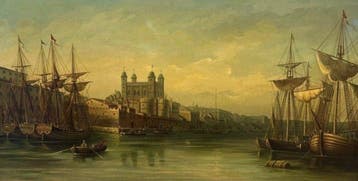 Britse school (XVIII) - The Tower of London - XL format, Antiek en Kunst