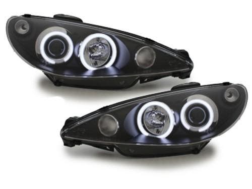Koplampen Peugeot 206 02-07 (ook GTI) CCFL angel eyes zwart, Auto-onderdelen, Overige Auto-onderdelen, Ophalen of Verzenden