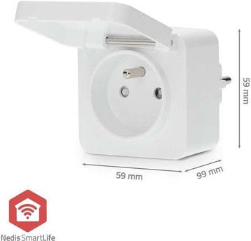 Nedis SmartLife Slimme Stekker – Tijdschakelaar – IP44 – Ene, Verzenden, Zo goed als nieuw