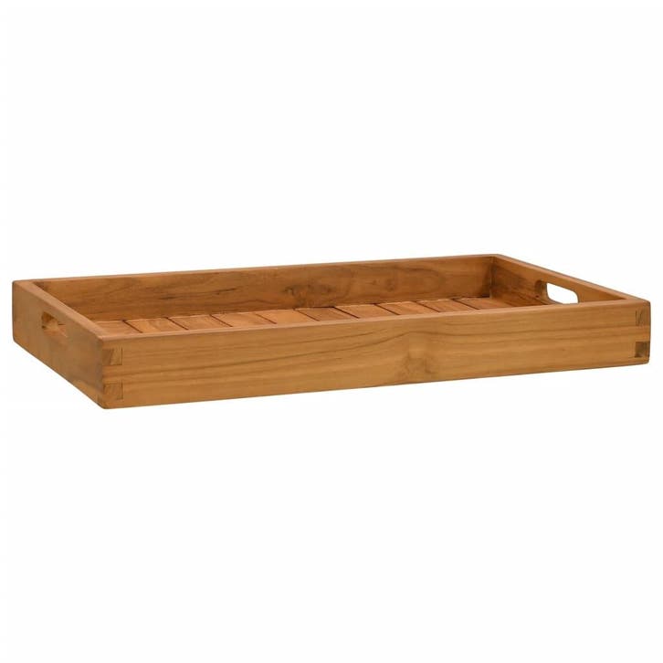vidaXL Dienblad 60x35 cm massief teakhout, Huis en Inrichting, Keuken | Servies, Nieuw, Verzenden