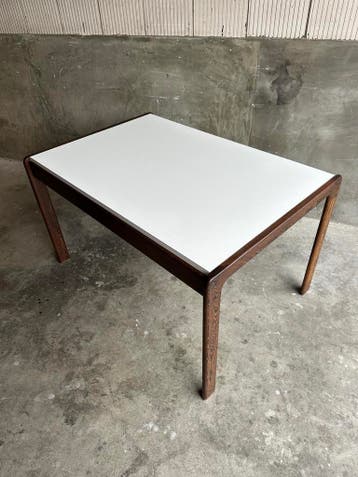 Vintage eettafel - massief wengé + wit blad - Pastoe stijl, Huis en Inrichting, Tafels | Eettafels, Zo goed als nieuw, Rechthoekig