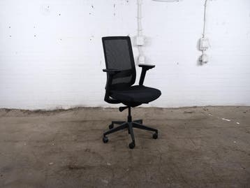 Ergonomische bureaustoel zwart met mesh rug, verstelbaar,, Verzenden, Gebruikt, Bureaustoel