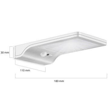 Solar wandlamp Slim - Met bewegingsmelder - Zilver, Zonne-energie, Kunststof, Verzenden, Minder dan 50 watt