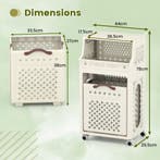 LIVSK Wasmand op Wieltjes - Opvouwbaar met Bovenste Plank en, Verzenden, Nieuw