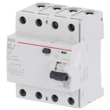 AEG aardlekschakelaar 4-Polig 40A 30mA FN440/A30, Doe-het-zelf en Verbouw, Elektra en Kabels, Ophalen of Verzenden, Nieuw