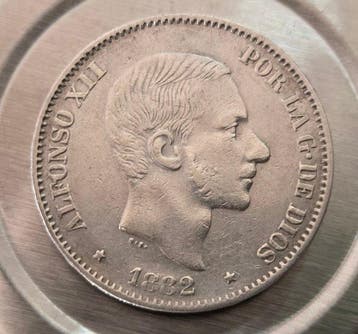 Spanje. Alfonso XII. 50 Centavos de Peso 1882 Filipinas