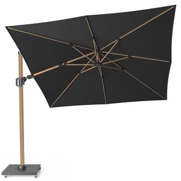 Challenger T2 premium zweefparasol 300x300 cm teak mast, Tuin en Terras, Ophalen of Verzenden, Nieuw