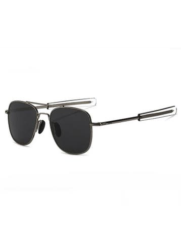 KIMU® Zonnebril Pilotenbril American Heren Gunmetal Antracie, Ophalen of Verzenden, Nieuw, Zwart