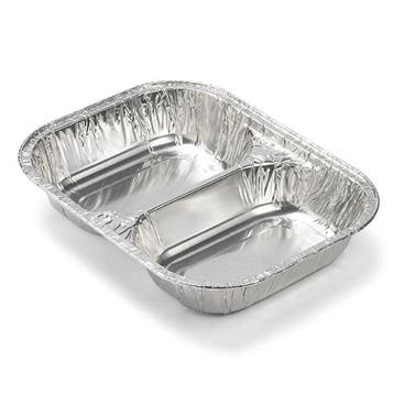 Aluminium bakje | 2 stuks (2 vakken, 350 x 265 x 60 mm), Verzenden, Nieuw, BBQ-Collection