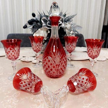 Drinkglas (7) - Kristal - Rode Boheemse Kristal