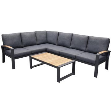 Costa Rica hoek loungeset 5 delig aluminium antraciet, Ophalen of Verzenden, Nieuw, Aluminium