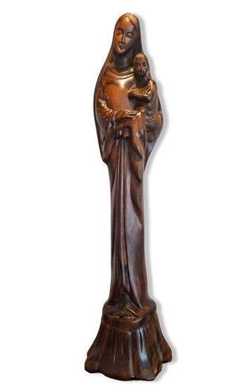 Beeldje - Madona met kindje Jezus - 32 cm - Hout