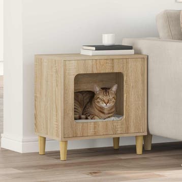 vidaXL Kattenhuis Sonoma Eiken 51 x 30 x 52 cm Bewerkt hout, Dieren en Toebehoren, Verzenden, Nieuw