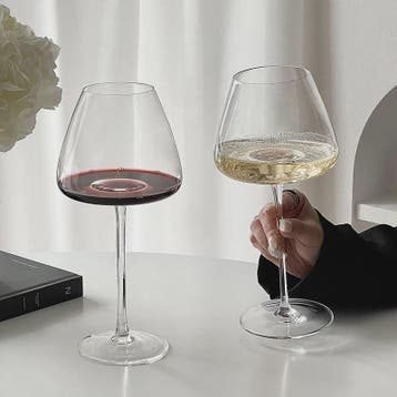 Luxe Grote Wijnglas met Grote Buik - Kristalglas voor Rode W, Verzenden