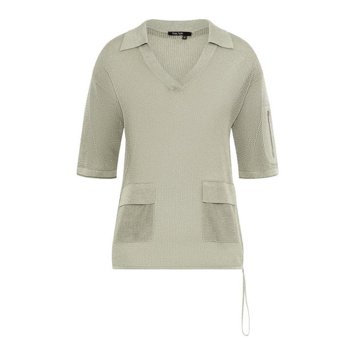 Marc Aurel • kaki mesh shirt • 36, Kleding | Dames, Tops, Groen, Nieuw, Maat 36 (S), Verzenden