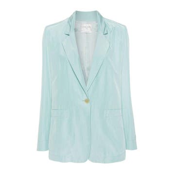Forte_Forte • satijnen blazer aqua blauw • 36 (I), Kleding | Dames, Truien en Vesten, Verzenden, Nieuw, Maat 36 (S), Groen