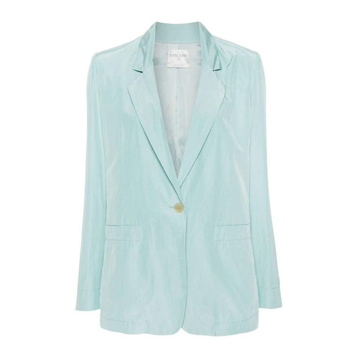 Forte_Forte • satijnen blazer aqua blauw • 36 (I), Kleding | Dames, Truien en Vesten, Groen, Nieuw, Maat 36 (S), Verzenden