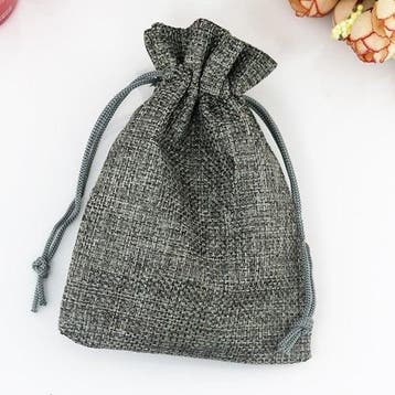 Cadeauzakje giftbag Grijs Linnen Jute 7x9 cm, Hobby en Vrije tijd, Ophalen of Verzenden, Nieuw