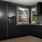 Zwarte greeploze keuken Kotor 118710, Huis en Inrichting, Keuken | Complete keukens, Verzenden, Nieuw