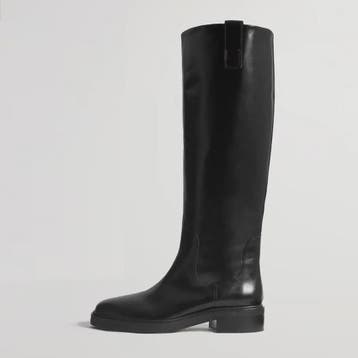 Luxe Bruine Leren Dames Laarzen - Kniehoog, Vierkante Hak &, Verzenden, Nieuw