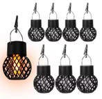 Solar LED Vlameffect Lantaarn – Waterdicht Hanglamp Tuin, Verzenden, Nieuw