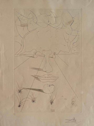 Salvador Dali (1904-1989) - Visage Surréaliste