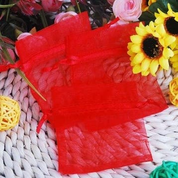 c.a. 50 x Organza zakjes  16 x 22 cm rood, Ophalen of Verzenden, Nieuw