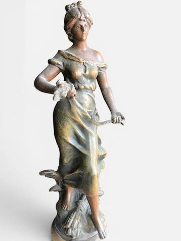sculptuur, La Mietitura Di Auguste Moreau (1890-1910) - 33
