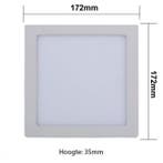 LED Spot/Downlight Opbouw Vierkant 12W - Natuurlijk Wit, Kunststof, Nieuw, Ophalen of Verzenden, Led