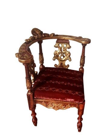 Fauteuil - Verguld hout, Polychroom hout - XIX - 72 cm