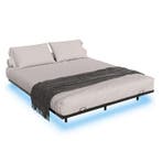 Metalen Bed Palamos - 180 x 200 cm - Incl. LED - Zwart, Verzenden, Nieuw