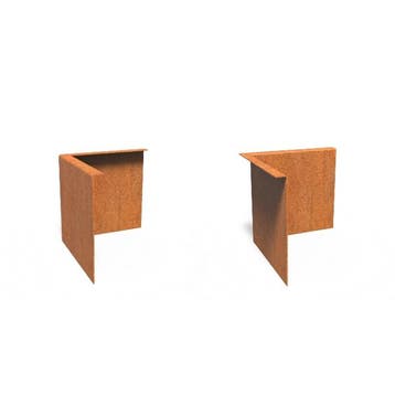 Cortenstaal kantopsluiting gezet 90° hoek 30x30x0,3x29cm, Tuin en Terras, Overige materialen, 25 tot 50 cm, Nieuw, Minder dan 25 cm