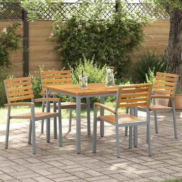 Tuinstoel acaciahout 4 stuks - Retourdeal 35% Korting, Tuin en Terras, Ophalen of Verzenden, Nieuw, Hout, Stapelbaar
