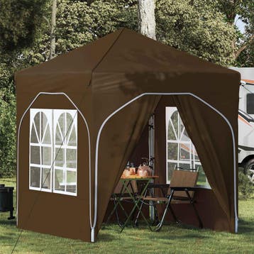 vidaXL Pop-up partytent 192 x 192 x 245 cm Taupe, Tuin en Terras, Verzenden, Nieuw, Partytent