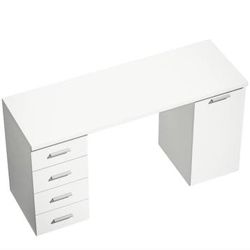 Computertafel Met 4 Laden En Kast, 140 Cm Bureau Voor Studee, Verzenden, Nieuw