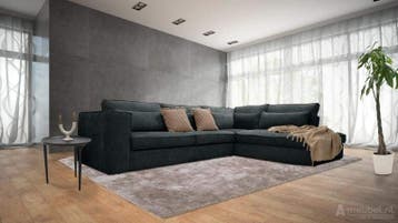 Hoekbank Blaricum - hoekbanken - Zwart, Nieuw, 150 cm of meer, Stof, 250 tot 300 cm