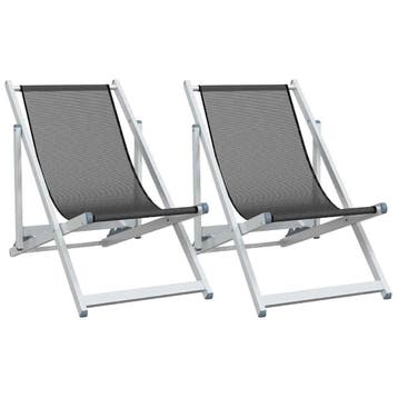 Strandstoelen Set 2 stuks | Retourdeal 63% Korting, Tuin en Terras, Tuinstoelen, Ophalen of Verzenden, Gebruikt, Textileen, Inklapbaar