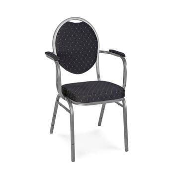 Stackchair - Stapelbaar - Armleuning - Zwart - G-Line, Verzenden, Nieuw in verpakking