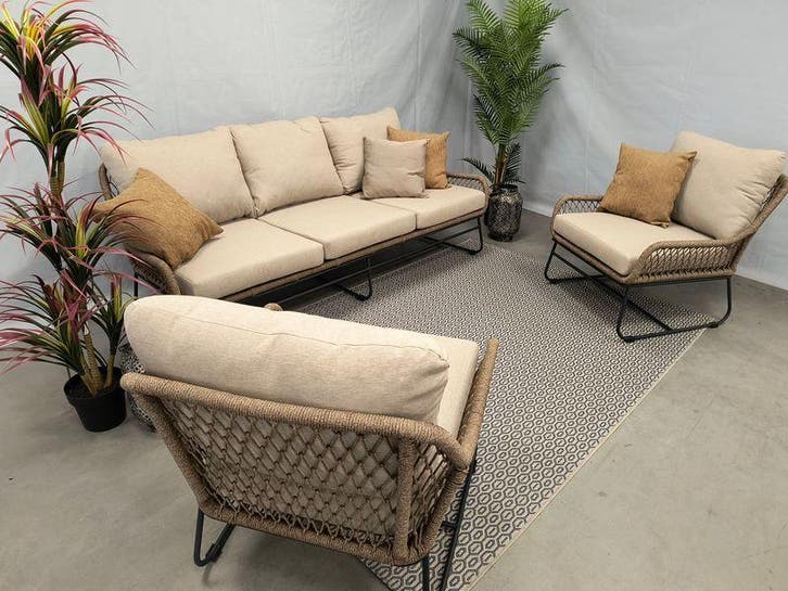 Te Velde tuinmeubelen rio lounge set, Tuin en Terras, Tuinsets en Loungesets, Loungeset, Nieuw, Wicker