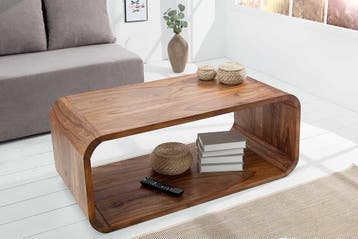 Massief houten salontafel CUBUS 100cm Sheesham, Ophalen of Verzenden, Nieuw