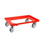 Dolly 60x40x15 rood met 4 rubberen zwenkwielen, nieuw, Ophalen of Verzenden, Overige typen, Emtrade NL