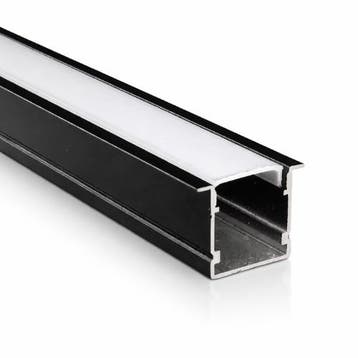 LED Strip Profiel Inbouw | 3 Meter uit één stuk | Zwart | D, Ophalen of Verzenden, Nieuw