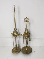 Olielamp (2) - Verguld messing - 2 olielampen
