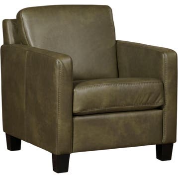 Leren fauteuil Smart - Granada Moss (olijf/groen) - Poten, Nieuw, Ophalen of Verzenden, Bohemian, Eigentijds, Modern, Retro, 50 tot 75 cm