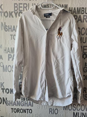 Ralph Lauren Polo vintage Lange Mouw Wit Maat S, Kleding | Heren, Polo's, Ophalen of Verzenden, Gedragen, Wit, Ralph Lauren