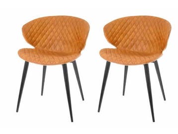 Veiling - Riverdale - Set van 2 Eetkamerstoelen Elin cognac, Nieuw