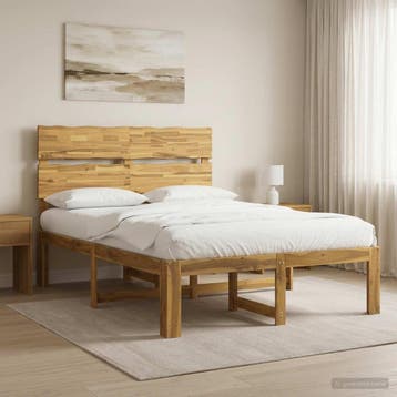 vidaXL Tweepersoonsbed met hoofdeinde ROSTOCK Wit 120 x 190, Huis en Inrichting, Slaapkamer | Bedden, Verzenden, Wit, Nieuw, Twijfelaar