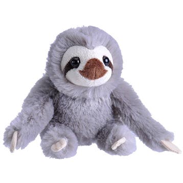 Wild Republic luiaard knuffel - grijs pluche - 13 cm, Verzenden, Nieuw