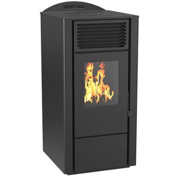 Punto fuoco lory 8kw zwart - pelletkachel voor houtpellets, Huis en Inrichting, Verzenden, Overige brandstoffen, Nieuw, Pelletkachel