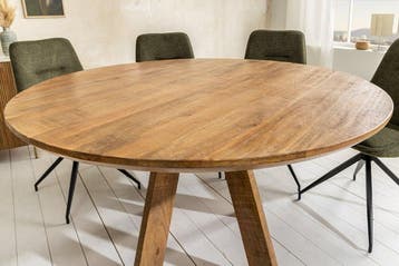 Ronde eettafel ART WOOD 120cm bruin massief mangohout -, Ophalen of Verzenden, Nieuw